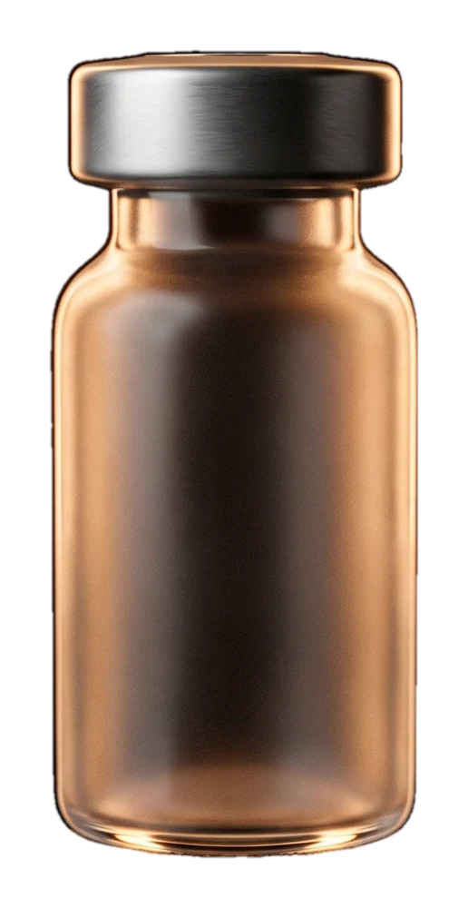 Vial I, unmarked, lit amber